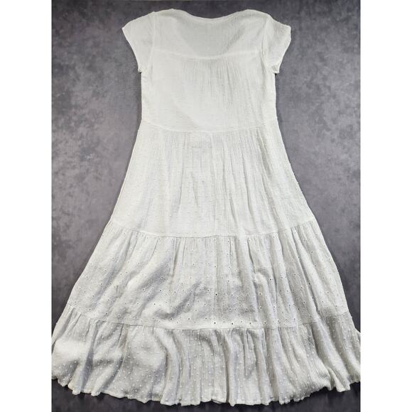 Kate & Sam Dress Womens Size Small S White Boho Hippie Prarie Summer Textured95 - Picture 15 of 16